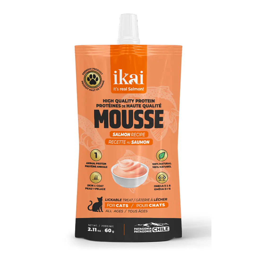 Ikai Mousse de Salmón – Snacks Húmedo para Gatos 60 gr 1