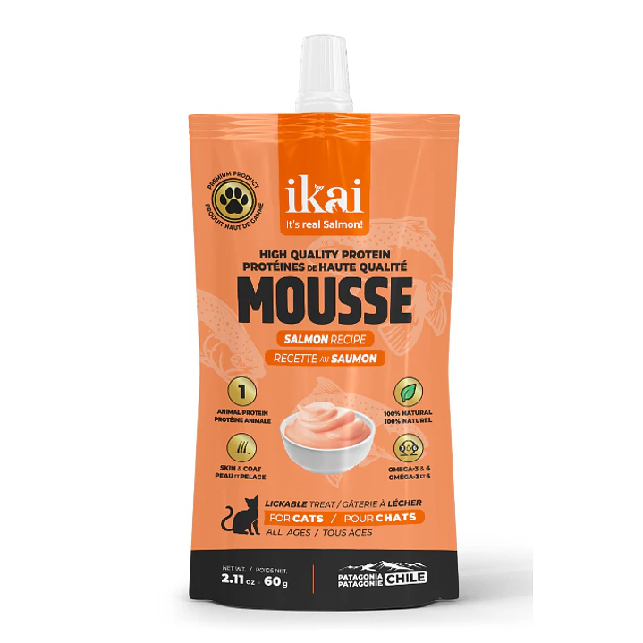 Ikai Mousse de Salmón – Snacks Húmedo para Gatos 60 gr 1