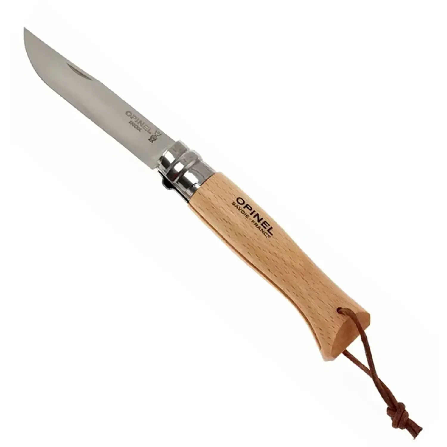 CUCHILLO OPINEL N°8 CON LAZO DE CUERO 1