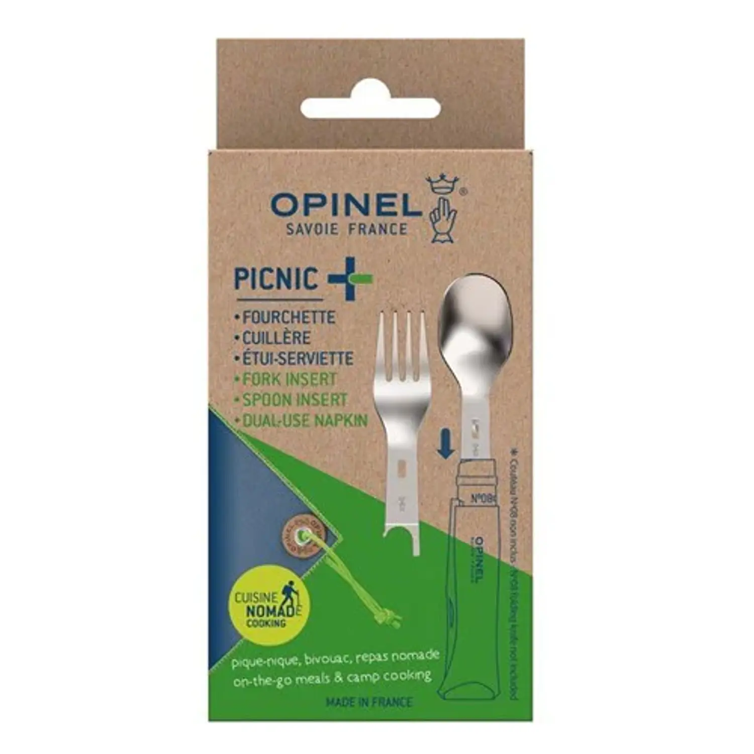 Opinel Picnic +set con tenedor, cuchara y servilleta 4