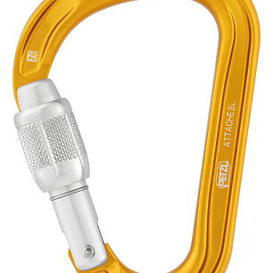 Mosquetón con bloqueo de seguridad ATTACHE Screw-Lock amarillo