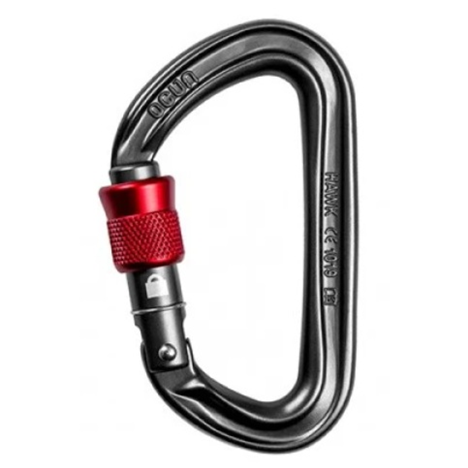 Mosquetón Hawk Screw Antracita/Red, Asimétrico / D