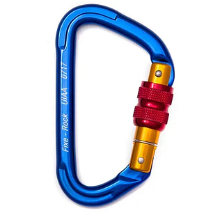 Mosquetón Aluminio Tipo D Rosca 23kN Rock Stone