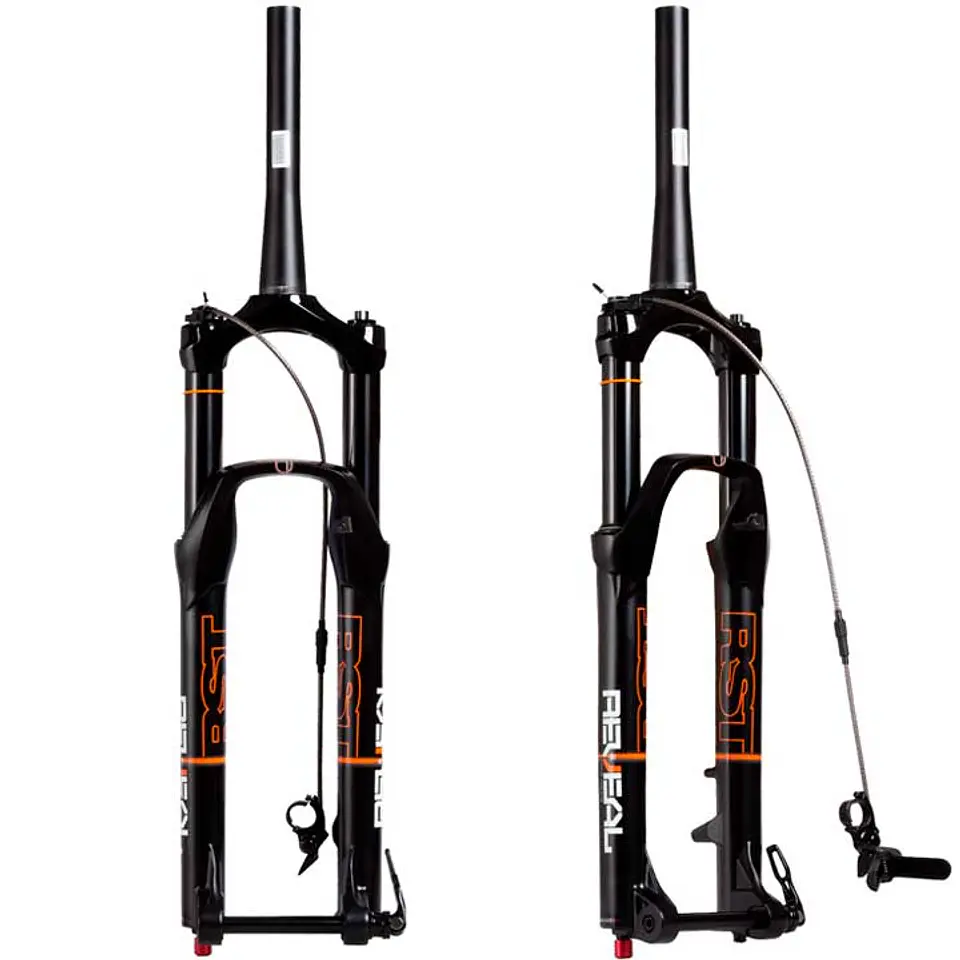 HORQUILLA 27,5 RST REVEAL TAPERED NEGRA 1