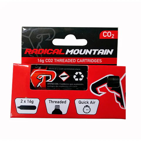 CARTUCHOS CO2 16G RADICAL MOUNTAIN 2pcs