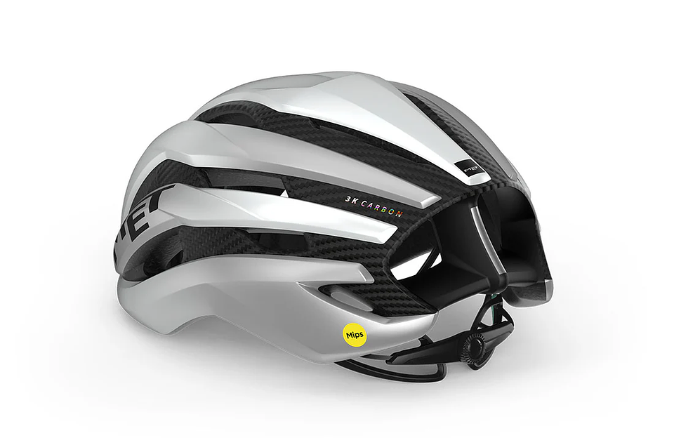 CASCO MET TRENTA 3K CARBON MIPS CE WHITE SILVER 3