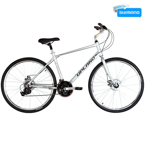 BICICLETA UPLAND BURGESS ARO 700 21V, TALLA 19 DISC MEC, GRIS