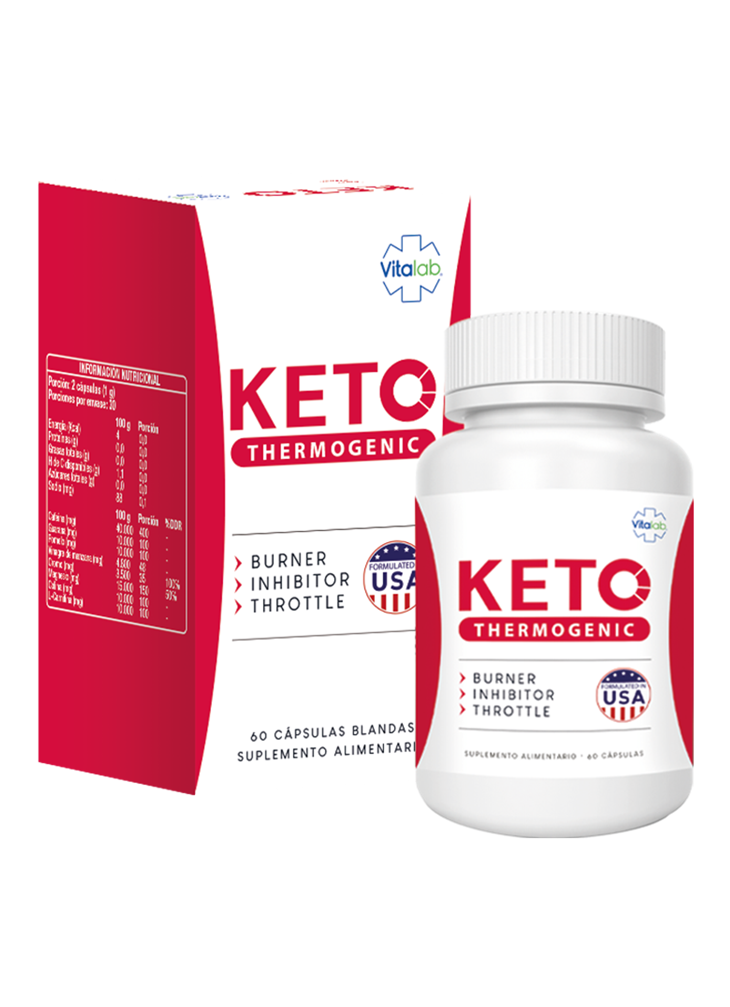 ELIMINADOR DE GRASA KETO THERM 60 CAPSULAS 1