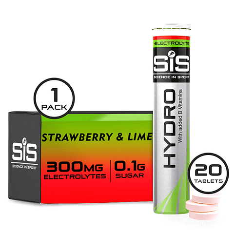 TABLETAS ELECTROLITOS SIS HYDRO 20T CAJA CON 8U FRUTILLA LIMON
