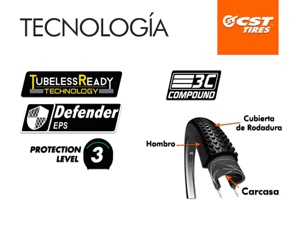 NEUMÁTICO CST XC JACK RABBIT II PRO 29x2.35 3 COMPUESTOS TUBULESS 60 TPI 2