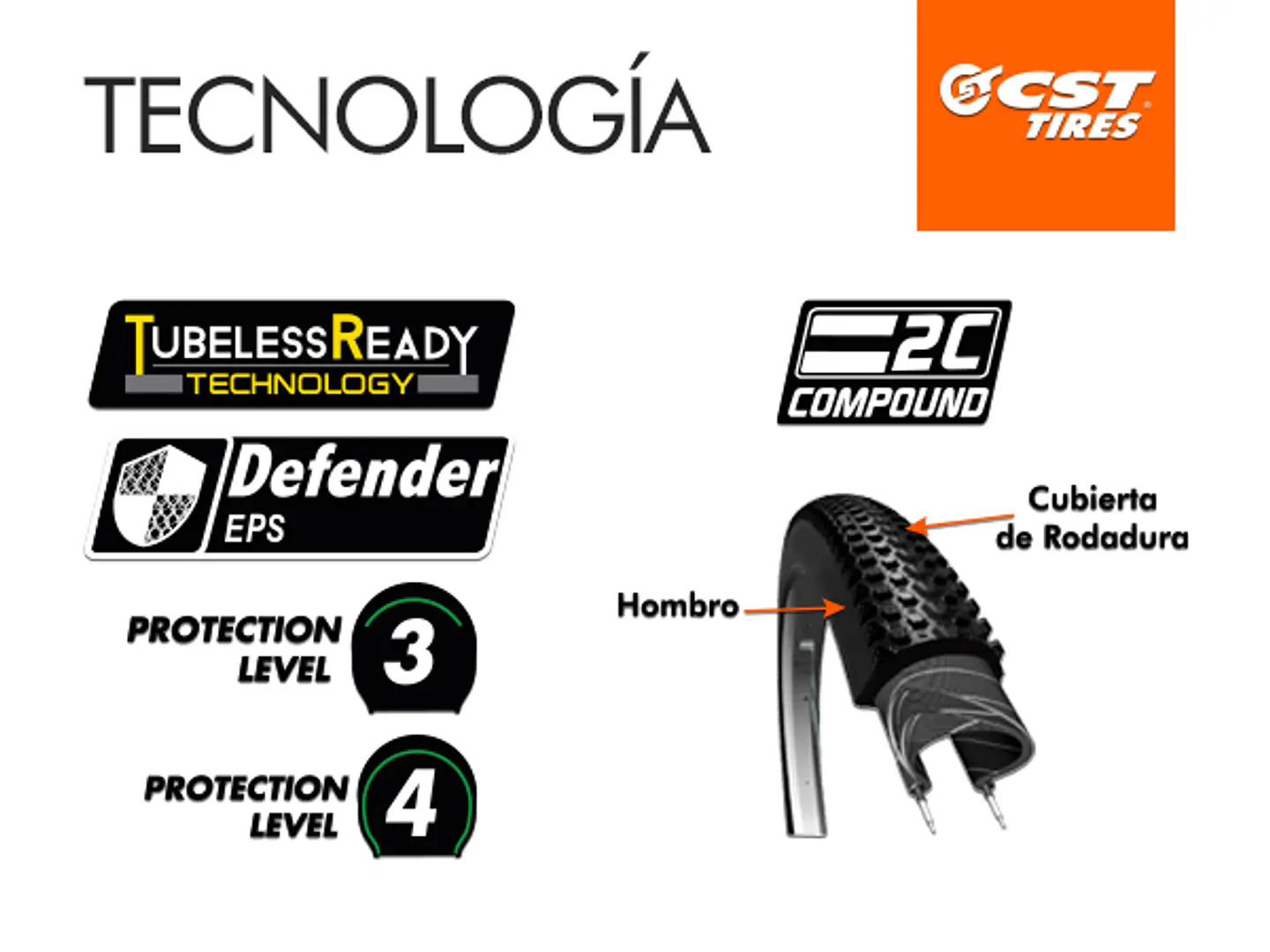 NEUMÁTICO CST PATROL 27.5x2.6 DOBLE COMPUESTO TUBULESS 6O TPI 2