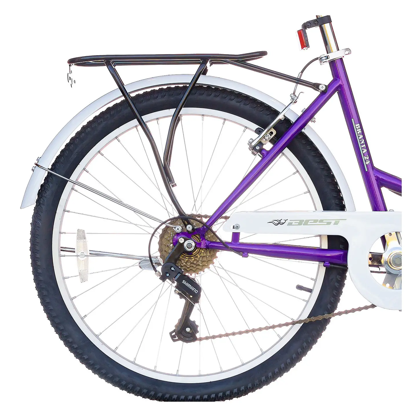 BICICLETA BEST BRANTA CITY ARO 24 ACERO 6V. V-BRAKE DAMA TALLA 16 MORADO / BLANCO 3