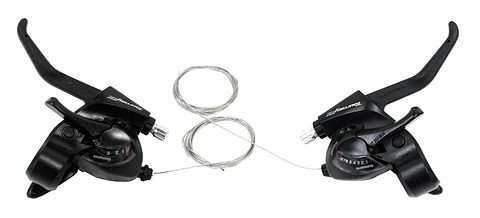 MANILLA CAMBIO FRENO SHIMANO 3X8V. ST-TX800 DER. TRAS. NEGRO EZ-FIRE PLUS, 2F-STEEL/RESIN, FOR V-BRA