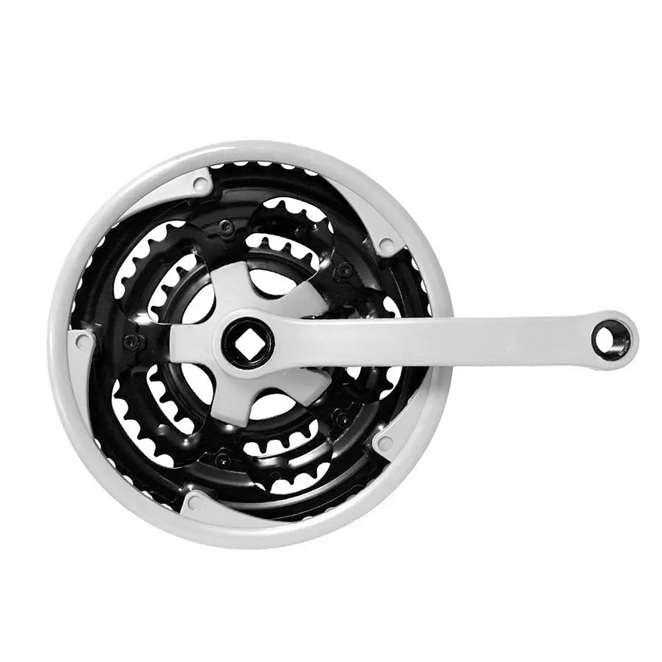 VOLANTE MTB GRIS/NEGRO 28/38/48  C/CUBRE CADENA 1