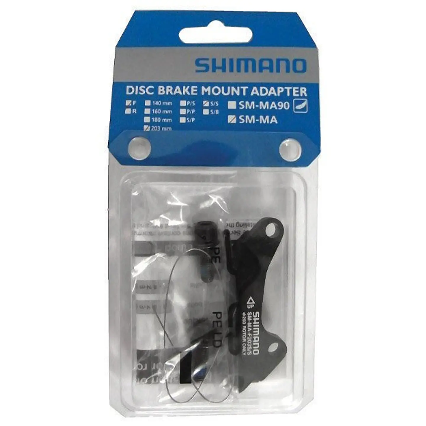 ADAPTADOR FRENO SHIMANO SM-MA-F203 S/S FIXING BOLT X2, WIRE X1 (STANDARD), IND. PACK ISMMAF203SSA 1