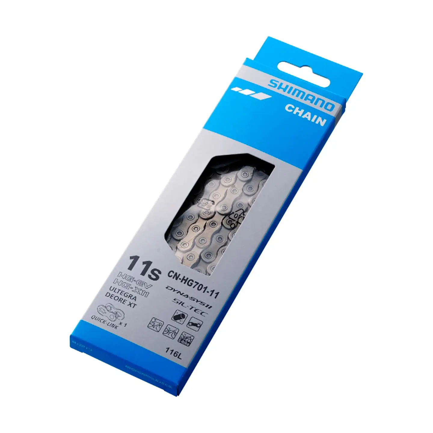 CADENA SHIMANO CN-HG701-11, FOR 11-SPEED(ROAD/MTB/E-BIKE COMPATIBLE), 126 LINKS  IND.PACK 1