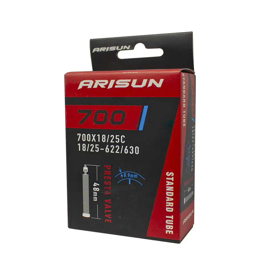 CAMARA  ARISUN 700×18/25C VFR-18X30 (PRESTA FV48MM) AM BOX, PART NO. U011006 1