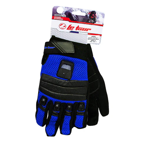 GUANTES LE TOUR MALLA AZUL (L) PKG-242 D/LARGO