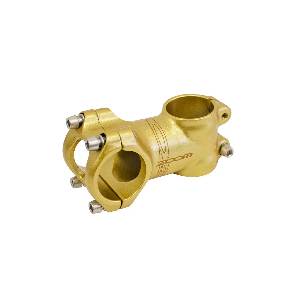 TEE (STEM) ZOOM TDS-AD368A-8 DIAMETRO 31.8 MM, 31.8 X 60 MM A-HEAD (SIN HILO) COLOR DORADO ALUMINIO 1