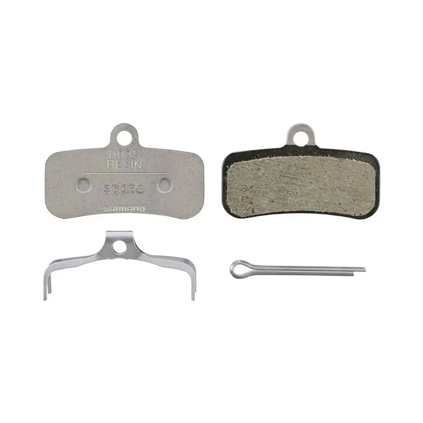 PASTILLA FRENO SHIMANO RESIN PAD W/O FIN (D03S-RX), PAD SPRING, W/SPLIT PIN, 1 PAIR, IND.PACK EBPD03SRXA 1