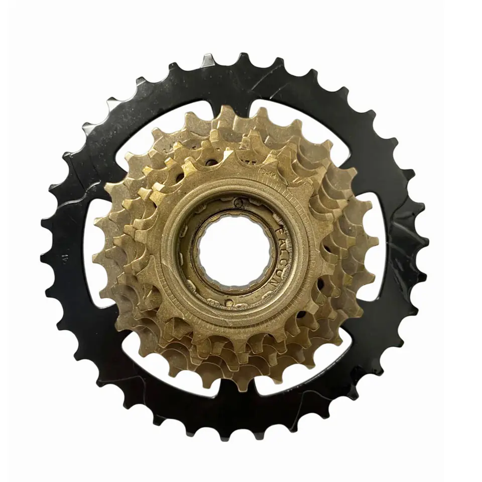 PIÑON FW-734 FOR 7 SPEED 14-34T,COLOR:BR+ED, INDEX WITH FALCON LOGO PACKING:1PCON WHITE BOX 1