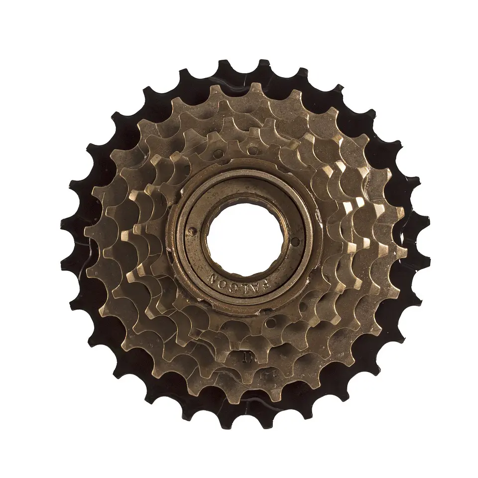 PIÑON FW-61 FOR 6 SPEED 14-28T,COLOR:BR+ED,INDEX WITH FALCON LOGO PACKING:1PCON WHITE BOX 1