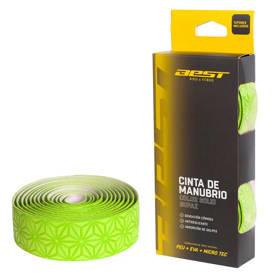 CINTA MANUBRIO BEST PEU + EVA + MICRO TEC COLOR SOLID SUPAZ VERDE 1