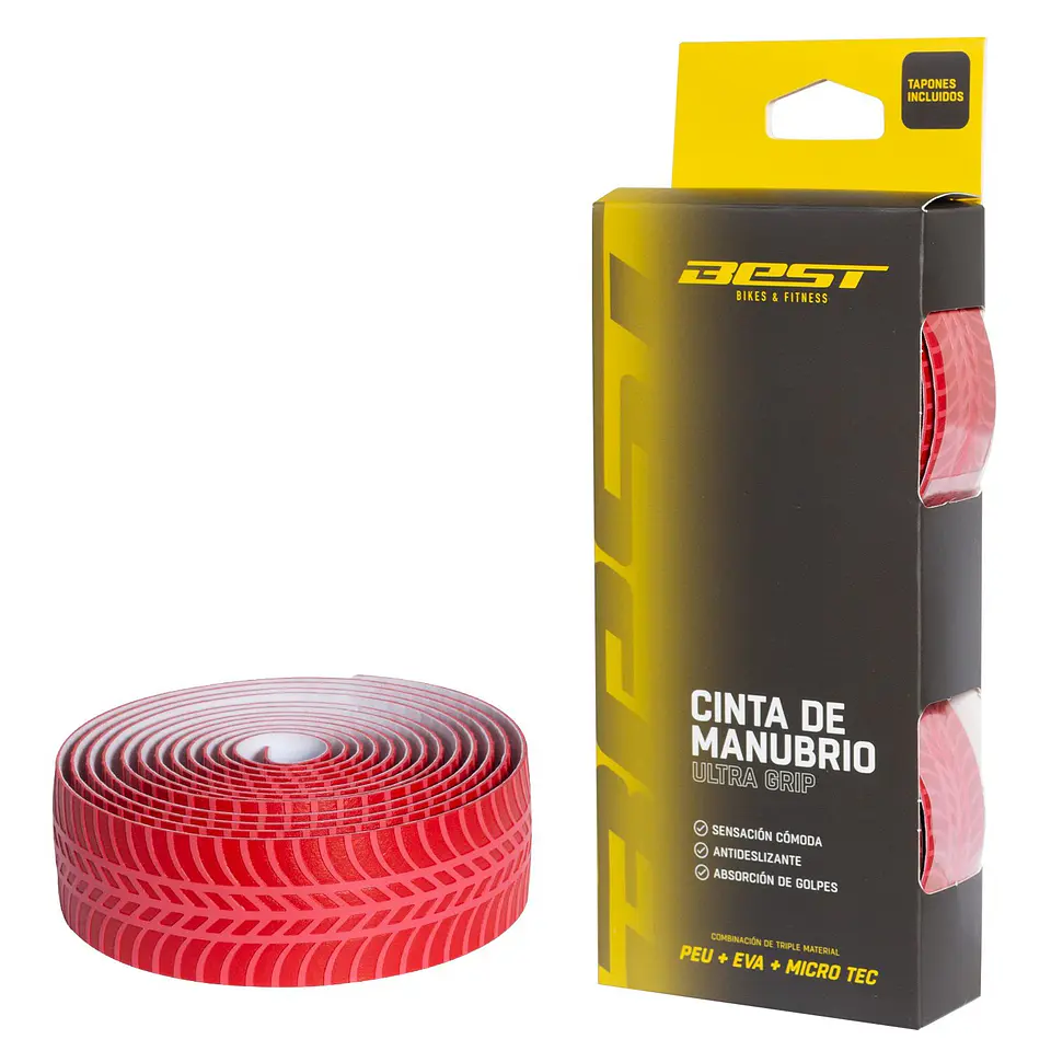 CINTA MANUBRIO BEST PEU + EVA + MICRO TEC ULTRA GRIP ROJO 1