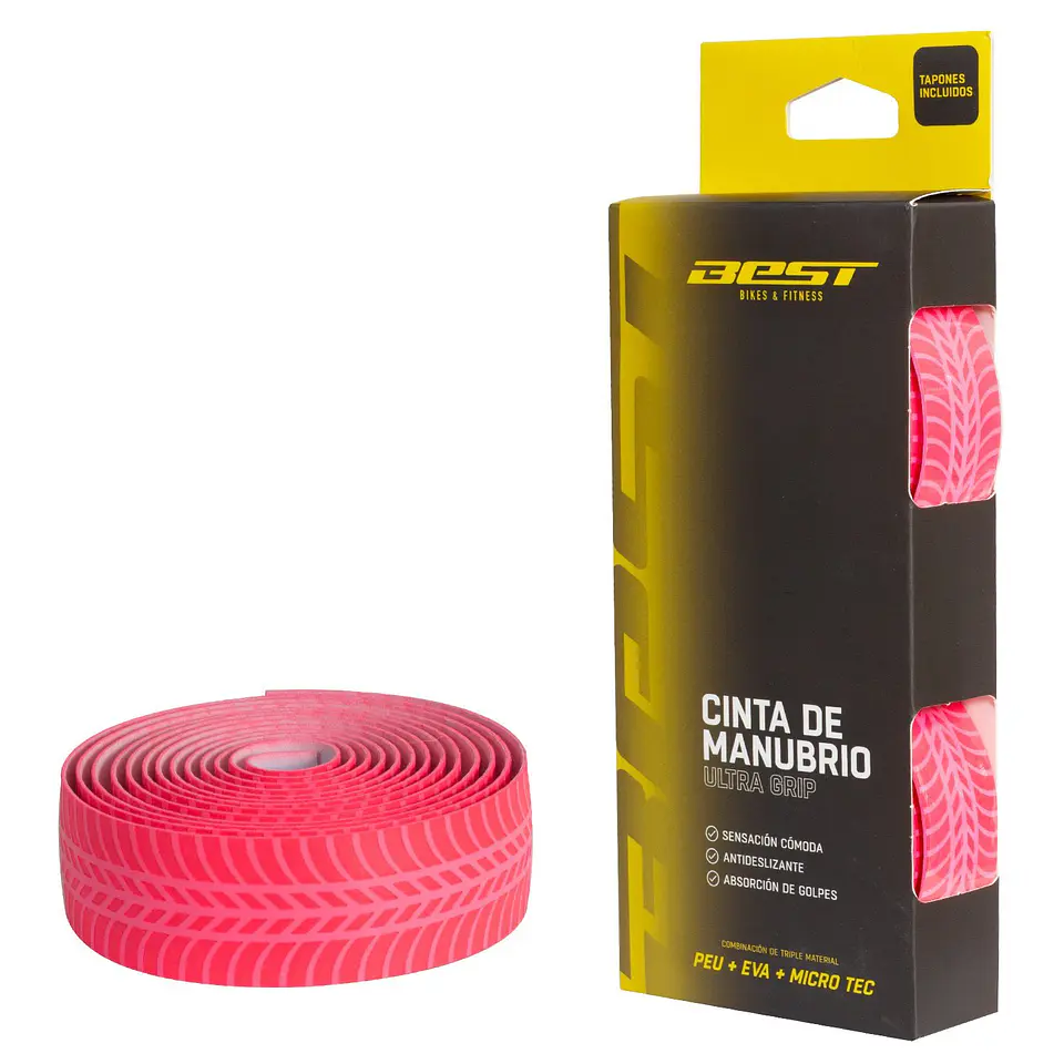 CINTA MANUBRIO BEST PEU + EVA + MICRO TEC ULTRA GRIP ROSADO 1