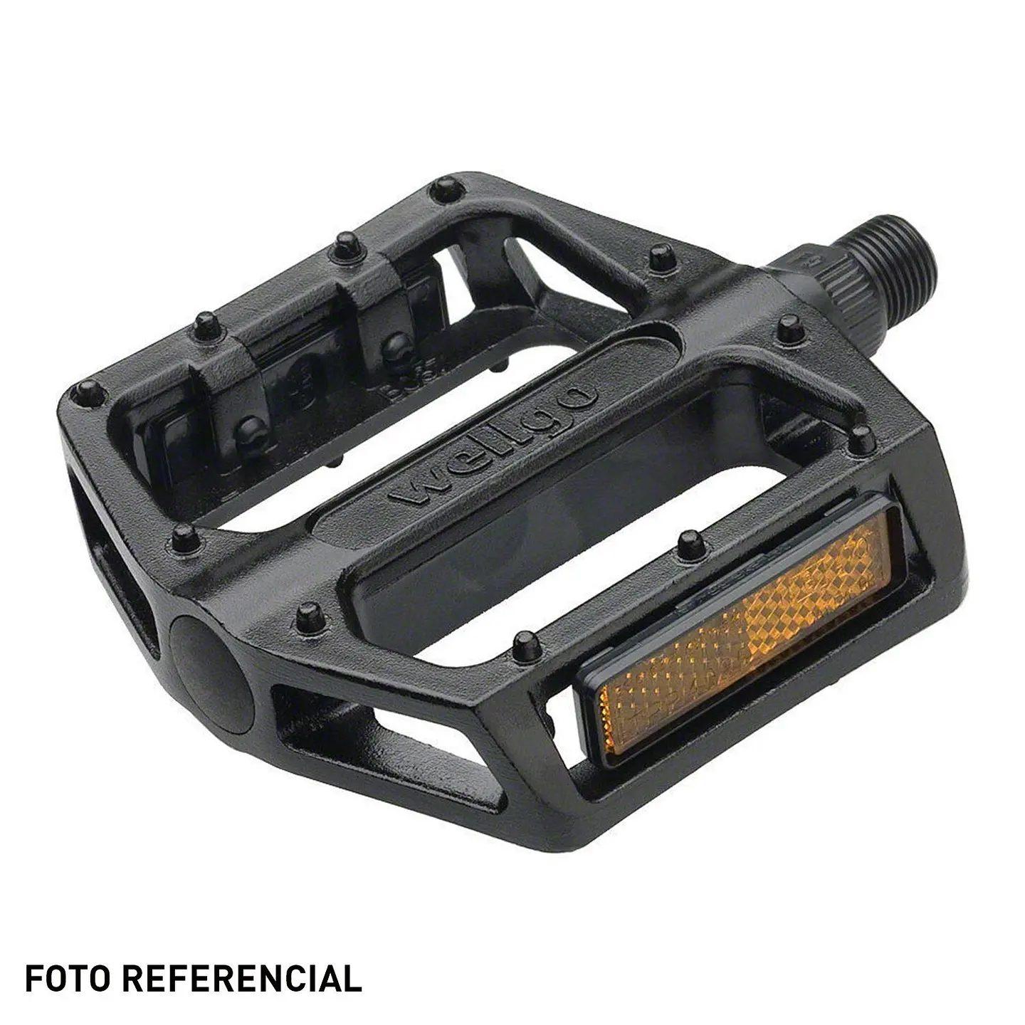 PEDAL NW-30NF CR MOLY EJE 9/16 NYLON BODY BLACK, BS REFLECTOR, BALL BEARING 1