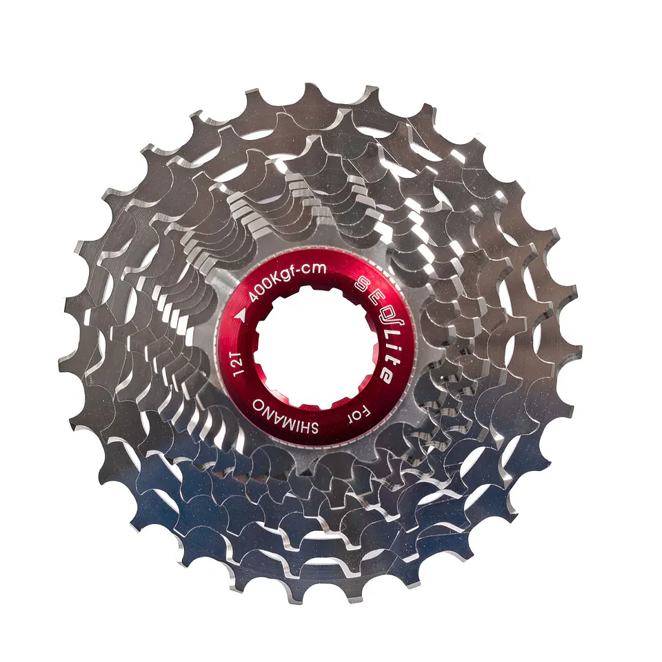 PIÑON SEQLITE ULTRA LIGHT 12 / 27 T 10 VEL. FULL AL.  7075 AL ROAD CASSETTE  S10-1227 (109g) 1