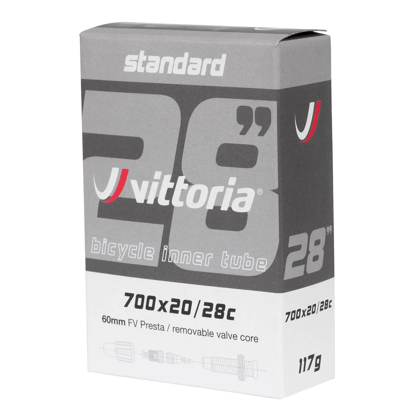 CAMARA VITTORIA STANDARD 700X20/28C FV PRESTA RVC 60MM 1