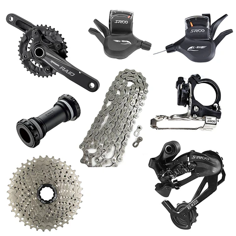 TRANSMISION SET S-RIDE 2X9V (11-40T) PIÑON/CAMBIO/MANILLAS/CAMBIADOR/CADENA/VOLANTE