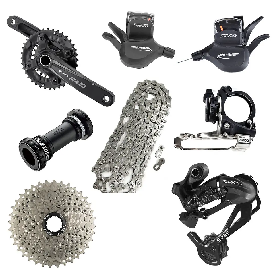 TRANSMISION SET S-RIDE 2X9V (11-40T) PIÑON/CAMBIO/MANILLAS/CAMBIADOR/CADENA/VOLANTE 1
