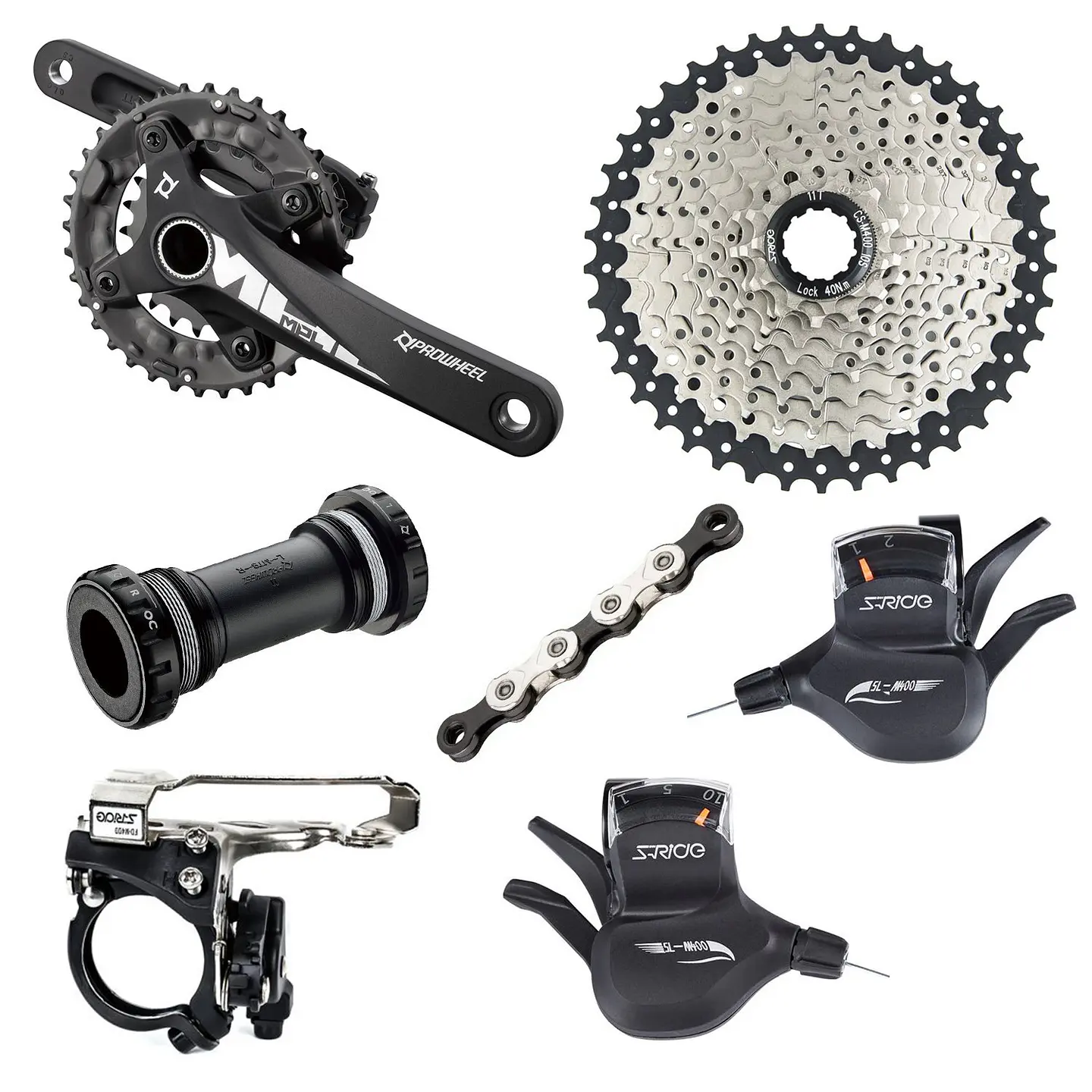 TRANSMISION SET S-RIDE 2X10V (11-42T) PIÑON/CAMBIO/MANILLAS/CAMBIADOR/CADENA/VOLANTE 1