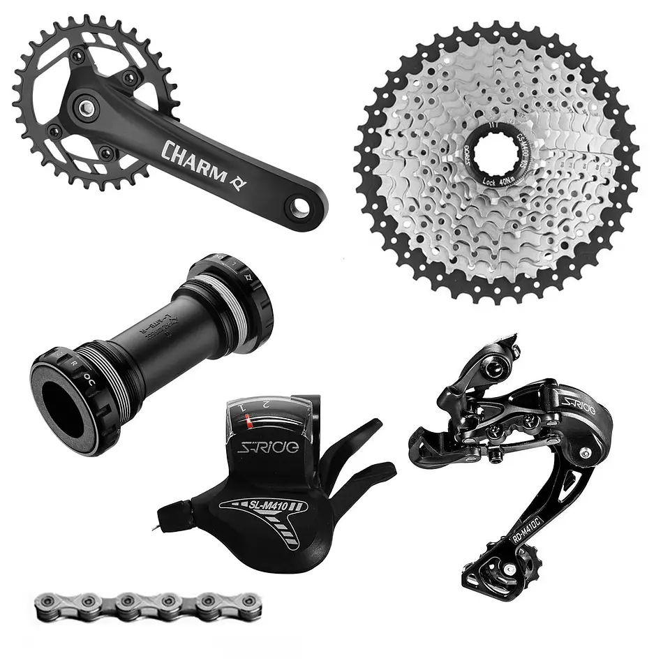 TRANSMISION SET S-RIDE 1X10V (11-46T) PIÑON/CAMBIO/MANILLAS/CADENA/VOLANTE 1