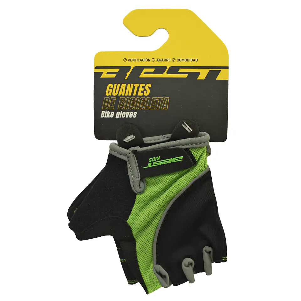 GUANTES BEST DEDOS CORTOS MOD. INFANTIL SB-01-8816 VERDE TALLA 10 1
