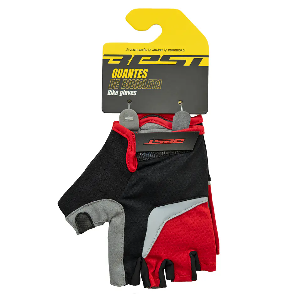 GUANTES BEST DEDOS CORTOS MOD. SB-01-7003 B ROJO TALLA XL 1