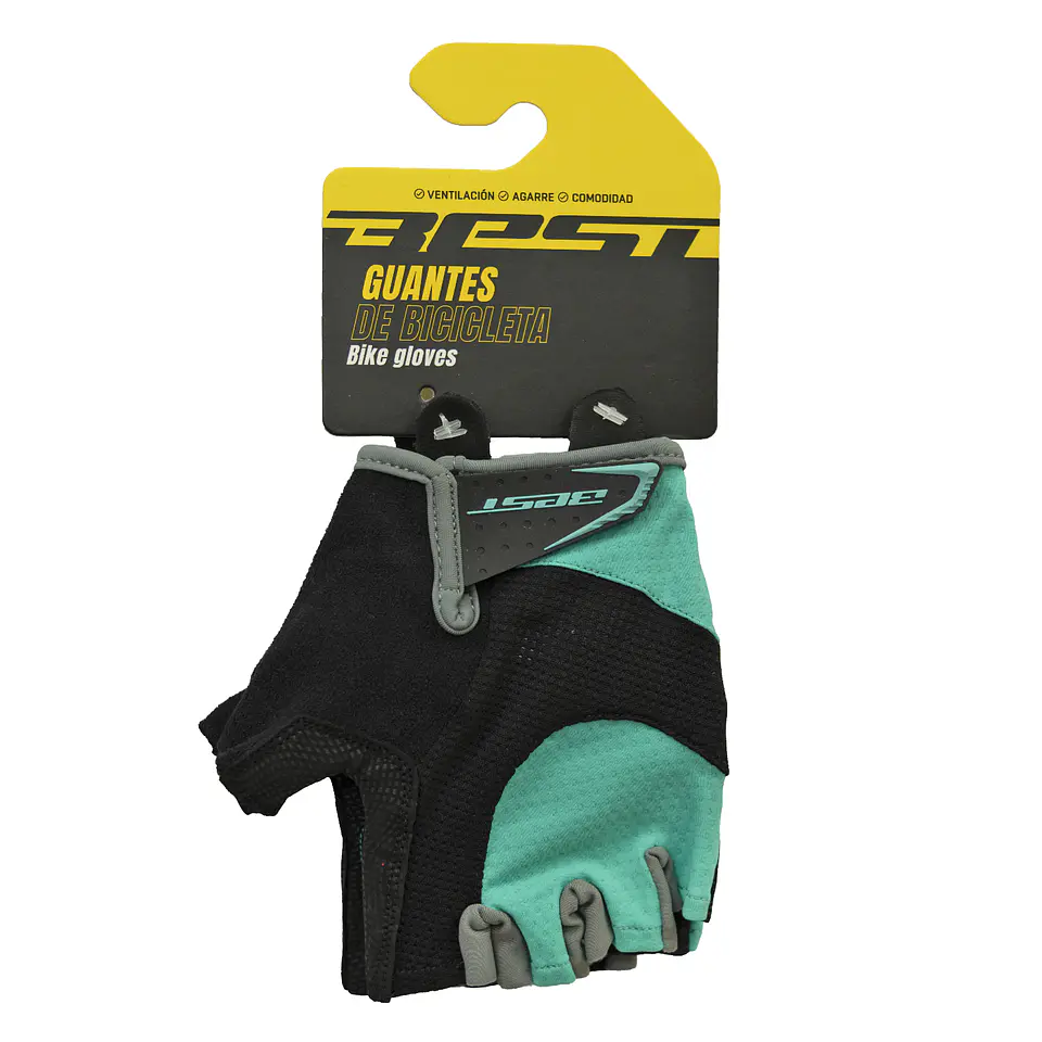 GUANTES BEST DEDOS CORTOS MOD. SB-01-8518 VERDE TALLA S 1