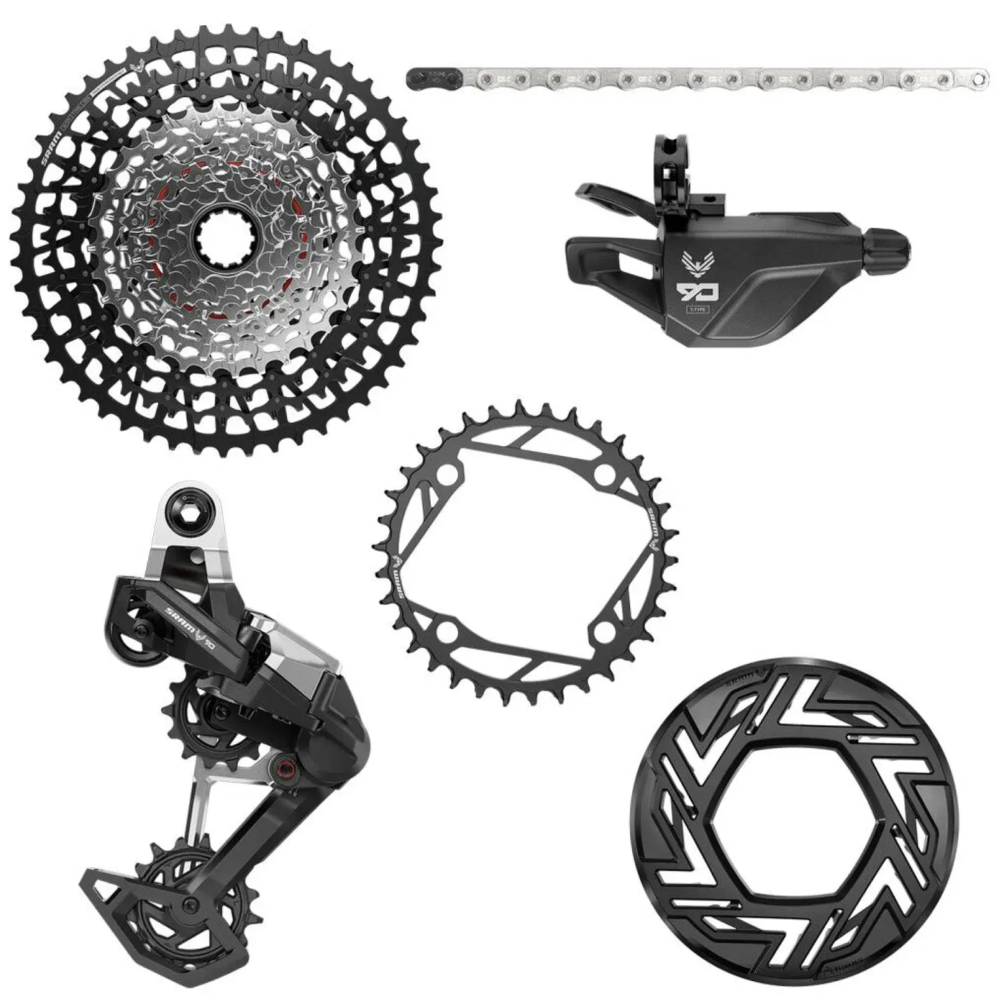 Transmisión SRAM Eagle 90 A1 UDH E-MTB 104BCD 34T T-Type 12V 10-52T 1