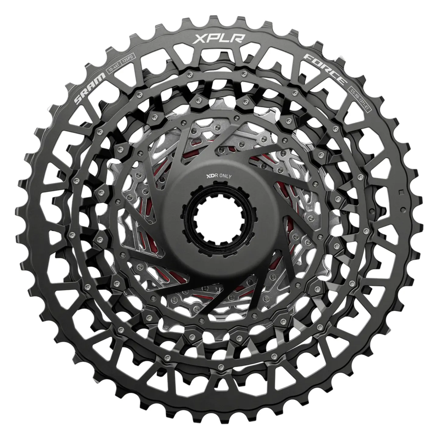 Piñón SRAM XDR Force E1 XPLR Flattop XG-1371 13V 10-46T Plateado 3