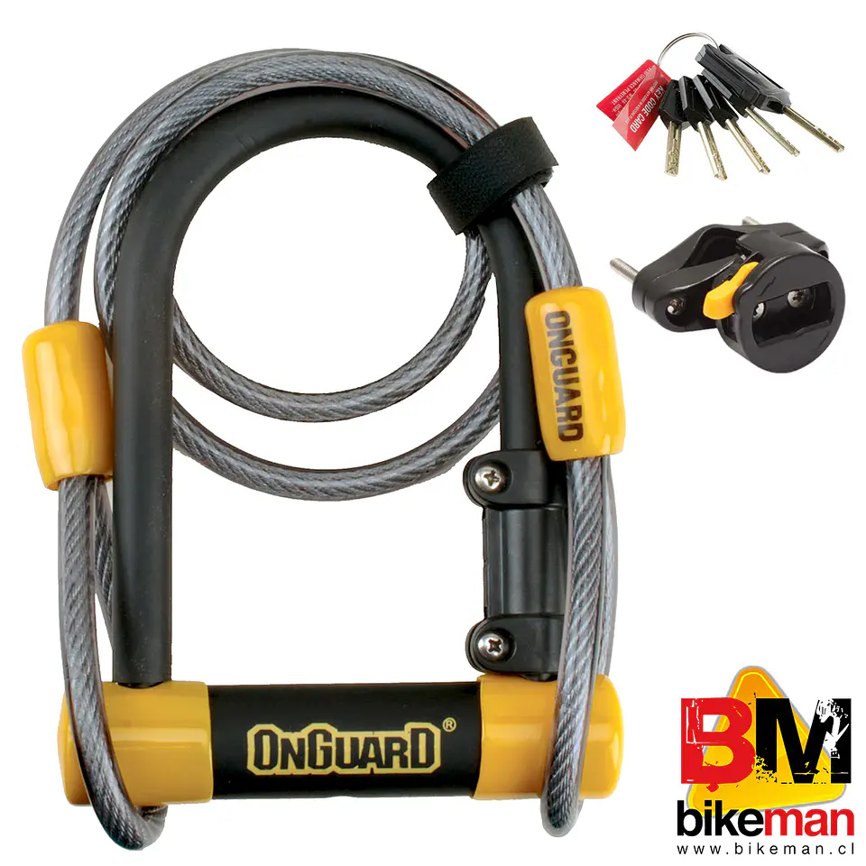 Candado U-Lock OnGuard Bulldog Medium con Cable 1