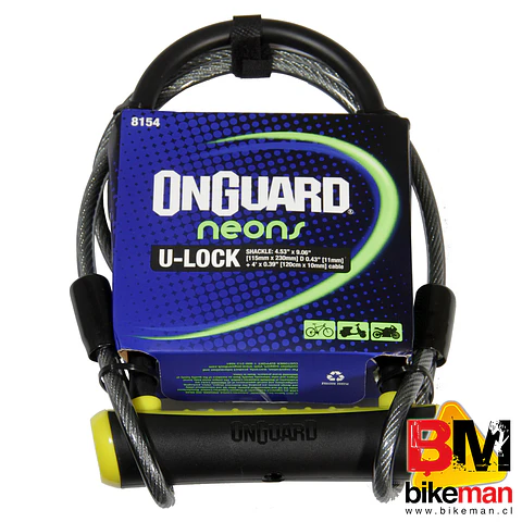 Candado U-Lock OnGuard Neons Standard con Cable