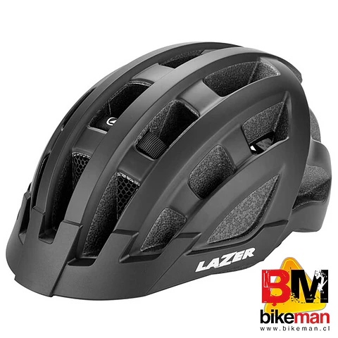 Casco Lazer Compact Deluxe Black Matte con Luz