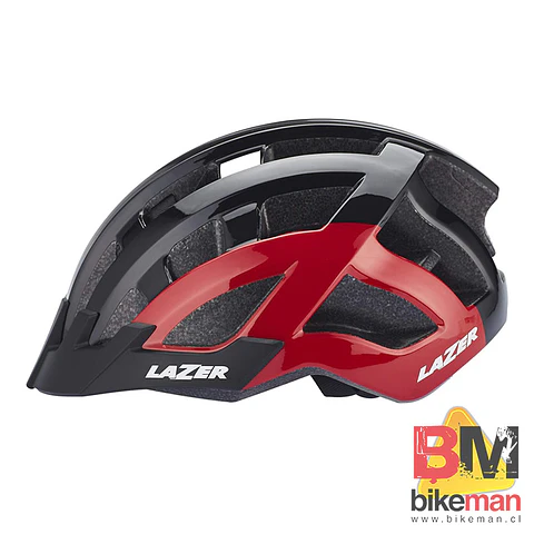 Casco Lazer Compact Deluxe Black Red con Luz