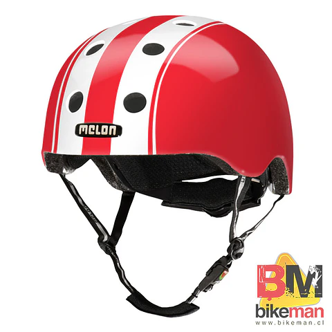 Casco Melon Decent White / Red Talla XL