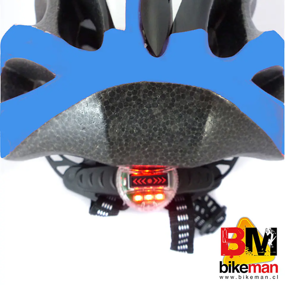 Casco Pro Bike MTB Negro / Azul con Luz 3