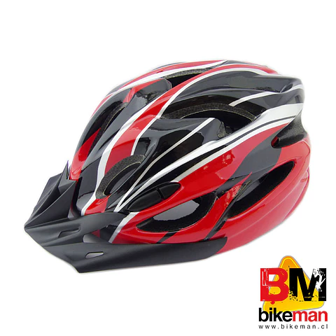 Casco Pro Bike MTB Negro / Rojo con Luz