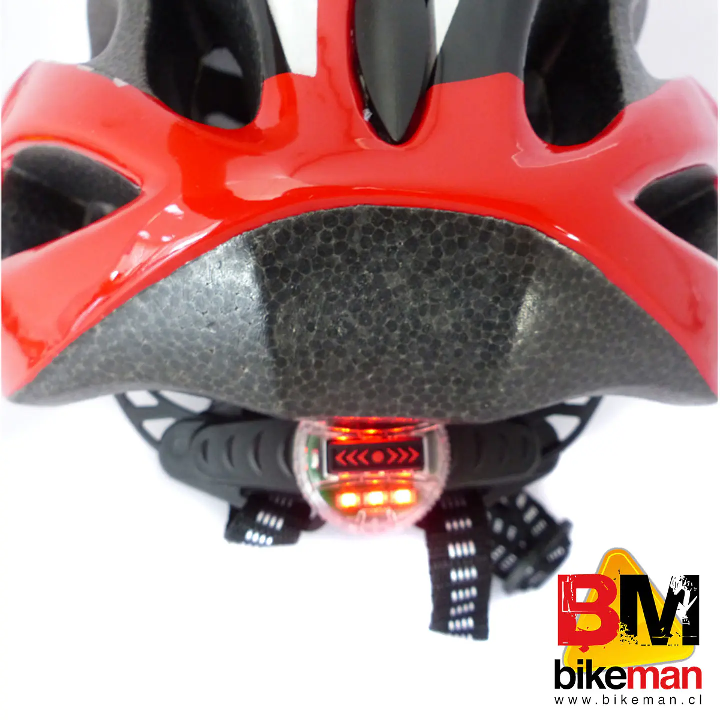 Casco Pro Bike MTB Negro / Rojo con Luz 3