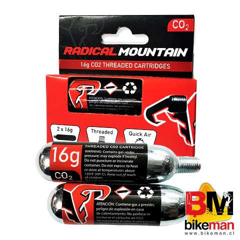 Pack 2 Botellas CO2 de 16gr Radical Mountain